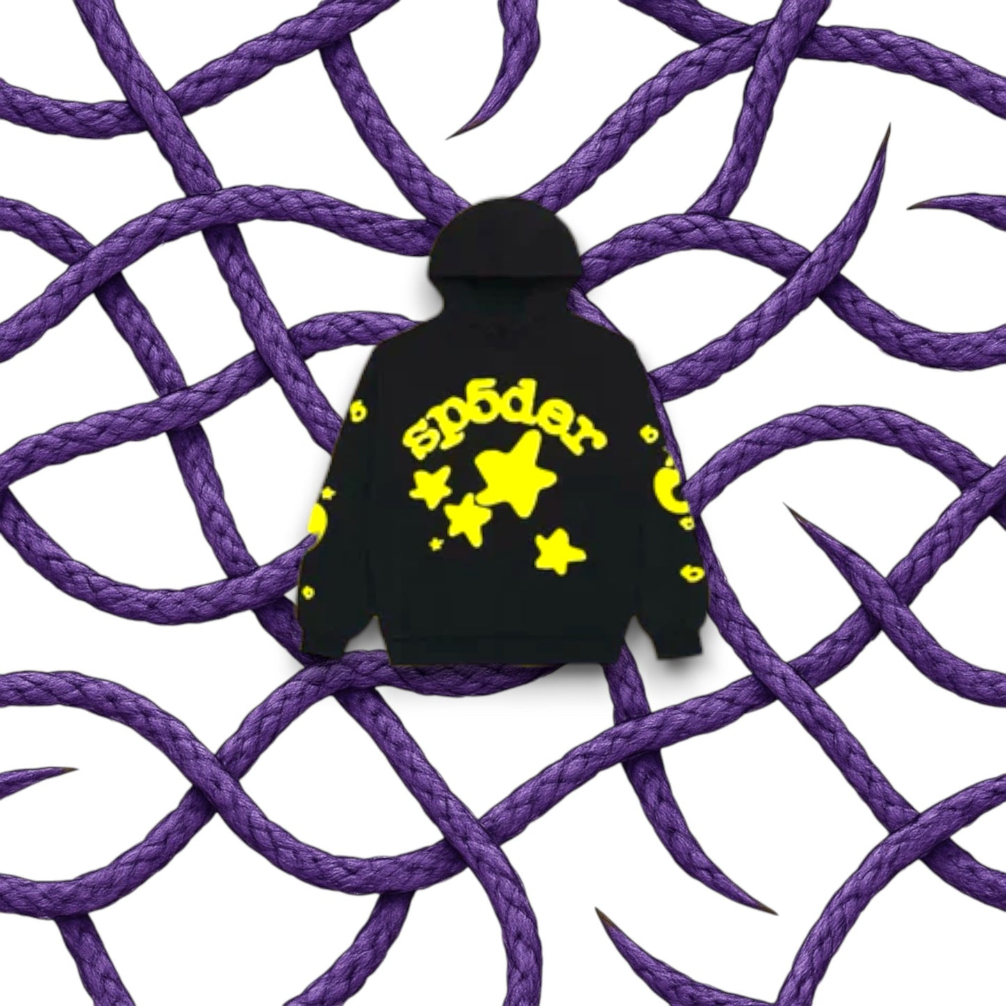 Sp5der Hoodie Black/Yellow