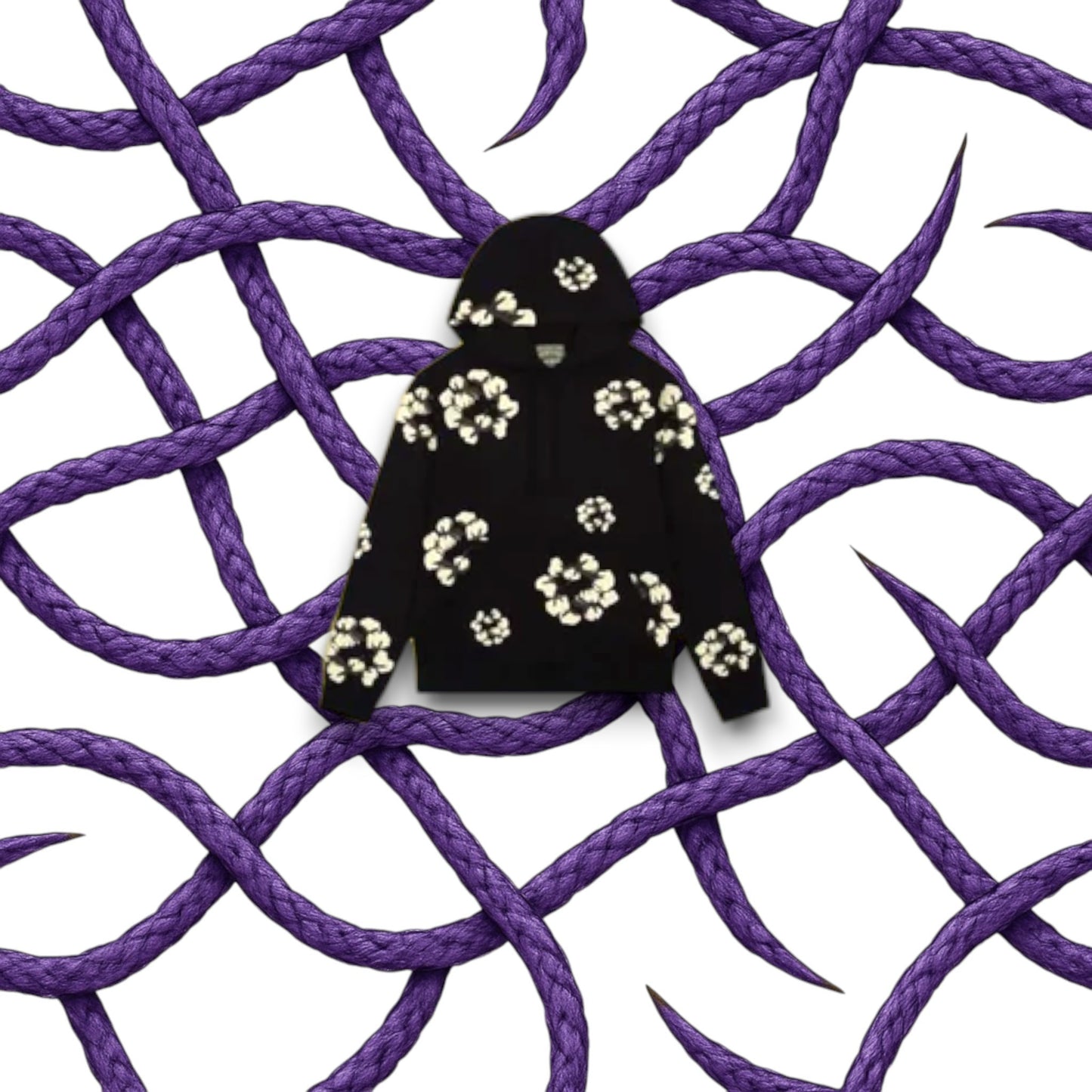 Denim Tears x CPFM Cactus Tears Wreath Hoodie Black