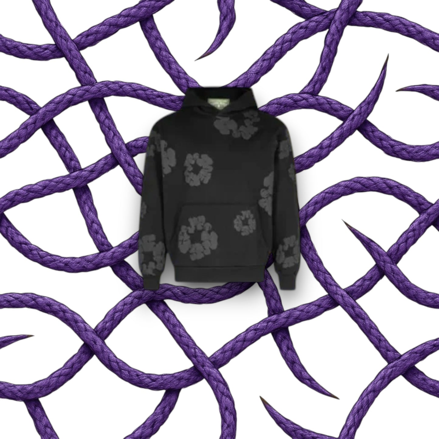 Denim Tears The Cotton Wreath Sweatshirt Black On Black